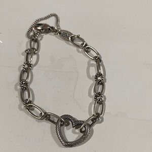 James Avery Silver Heart Chain Bracelet